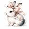 Whimsical Bunny with Bows, Clipart