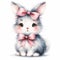 Whimsical Bunny with Bows, Clipart