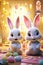 Whimsical Bunny Playtime in a Colorful Kids& x27; Room