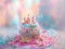 A whimsical cake art piece crafted into a fairytale castle. Generative AI