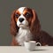 Whimsical Canine Companion and Coffee