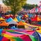 A whimsical carnival with colorful tents, thrilling rides, and performers showcasing extraordinary talents4, Generative AI