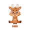 Whimsical Cartoon Baby Deer or Fawn Character With Doe-eyed Charm, Playful Innocence Radiates Through Its Soft Fur