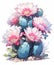 Whimsical Cartoon Cactus, Ferocactus Pilosus, Vibrant Colors, Full Body Clipart