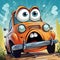 Whimsical Cartoon Car: A Hilarious Journey On The Road