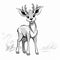 Whimsical Cartoon Deer Illustration With Strong Facial Expression