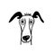 Whimsical Cartoon Dog With Expressive Facial Animation - Minimalist Black And White Drawings