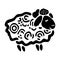 Whimsical cartoon spring sheep illustration, Vector easter farm animal.