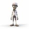 Whimsical Cartoon Zombie With Hat - 3d Render Illustration