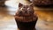 A whimsical cat-shaped cupcake, a delightful and creative treat for cat lovers and dessert enthusiasts