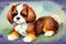 Whimsical Cavalier King Charles Puppy Art