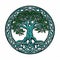 Whimsical celtic tree of life and death, a tale of emerald enchantment, Generative AI