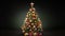 A whimsical Christmas tree decorated with vintage toys, colorful paper chains, and old-fashioned bubble lights