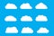 Whimsical Cloud Icons: Trendy Flat Style for Modern Designs