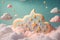 whimsical clouds abstract background with gradient pastel texture Generative AI