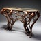 Whimsical Console Table With Branches And Glass Top