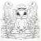 Whimsical Creature coloring book page style on a white background
