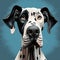 Whimsical Dalmatian Portrait With Playful Cartoons And Detailed Background