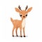 Whimsical Deer Character Illustration On White Background