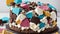 Whimsical Delight Rocky Road Ice Cream on National Ice Cream Sandwich Day Paper Art.AI Generated