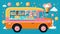 Whimsical Delights Celebrating National Creamsicle Day with a Colorful Ice Cream Truck Ill.AI Generated