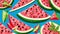 Whimsical Delights An Illustration Celebrating the Vibrant Flavors of Watermelon Salsa on .AI Generated