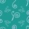 Whimsical doodle background, seamless vector