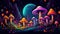 Whimsical Dreams: Enchanting, Colorful Mushroom Fantasy