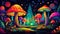 Whimsical Dreams: Enchanting, Colorful Mushroom Fantasy