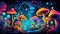 Whimsical Dreams: Enchanting, Colorful Mushroom Fantasy