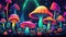 Whimsical Dreams: Enchanting, Colorful Mushroom Fantasy