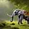 A whimsical elephant with butterfly wings, gracefully trumpeting a melody in an enchanted forest5, Generative AI