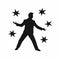 Whimsical Elvis Presley Silhouette With Surrounding Stars