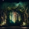 Whimsical Enchanted Forest Wedding Backdrop, Made with Generative AI