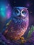 Whimsical Encounters: Fantastical Owl in a Galaxy Wonderland