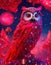 Whimsical Encounters: Fantastical Owl in a Galaxy Wonderland