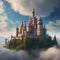 A whimsical fairytale castle in the clouds, with turrets and spires reaching towards the sky, embodying fantasy and imagination1
