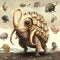 Whimsical fantasy monsters AI generated creature artwork