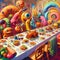 Whimsical Feast: Surrealist Thanksgiving Celebration by Generative AI