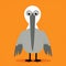 Whimsical Flat Vector Pelican With Big Beak - Minimalist Graphic Design