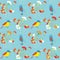 Whimsical floral background with birds
