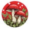 Whimsical Forest Vignette: The Vibrant Dance of Amanita Mushrooms - Generative AI