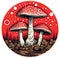 Whimsical Forest Vignette: The Vibrant Dance of Amanita Mushrooms - Generative AI