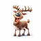 Whimsical funny deer AI generated cartoon cliparts artwork