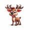 Whimsical funny deer AI generated cartoon cliparts artwork