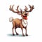 Whimsical funny deer AI generated cartoon cliparts artwork