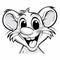 Whimsical Funny Smiling Rat Head Coloring Book