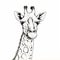 Whimsical Giraffe Drawing: Detailed Comic Book Art With Monochromatic Portraits