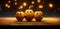 Whimsical Glow: A Group of Playful Illuminated Pumpkins in a Cozy Countryside Setting AI generated