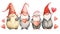 Whimsical gnomes: Valentine\\\'s Day Illustration on white background